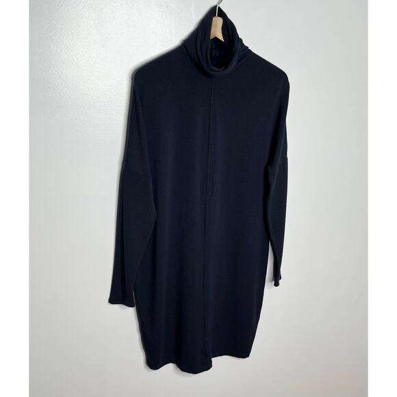 Kit And Ace Womens Doublestacked Turtleneck Sweater Dress 6 Navy Long Sleeve - Picture 4 of 11